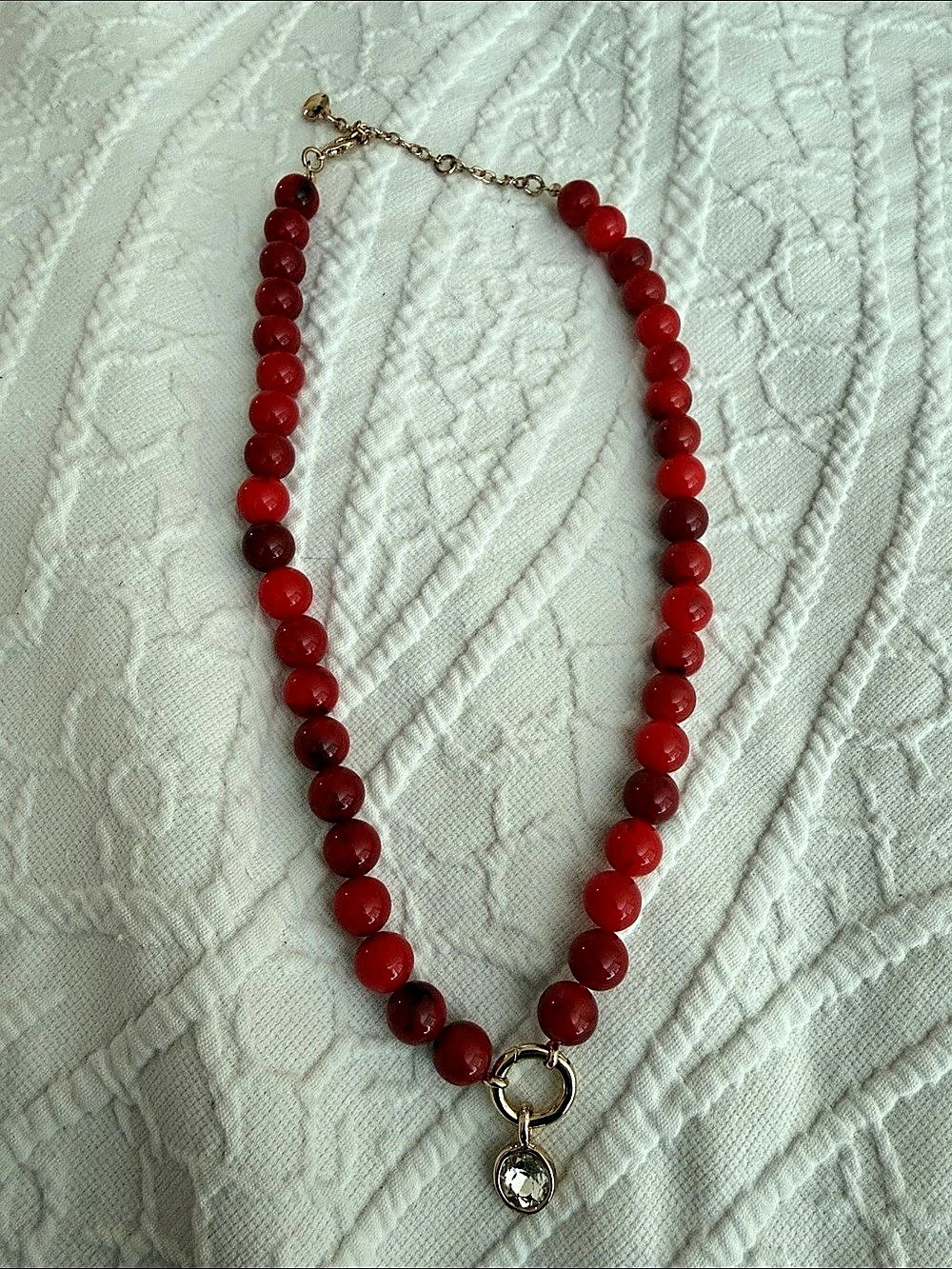 BaubleBar red beaded necklace